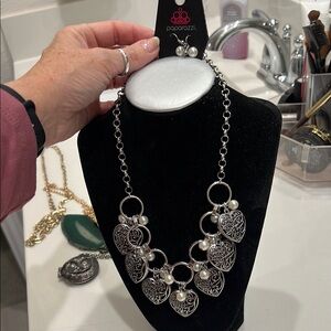 Paparazzi Silver and White Jewelry